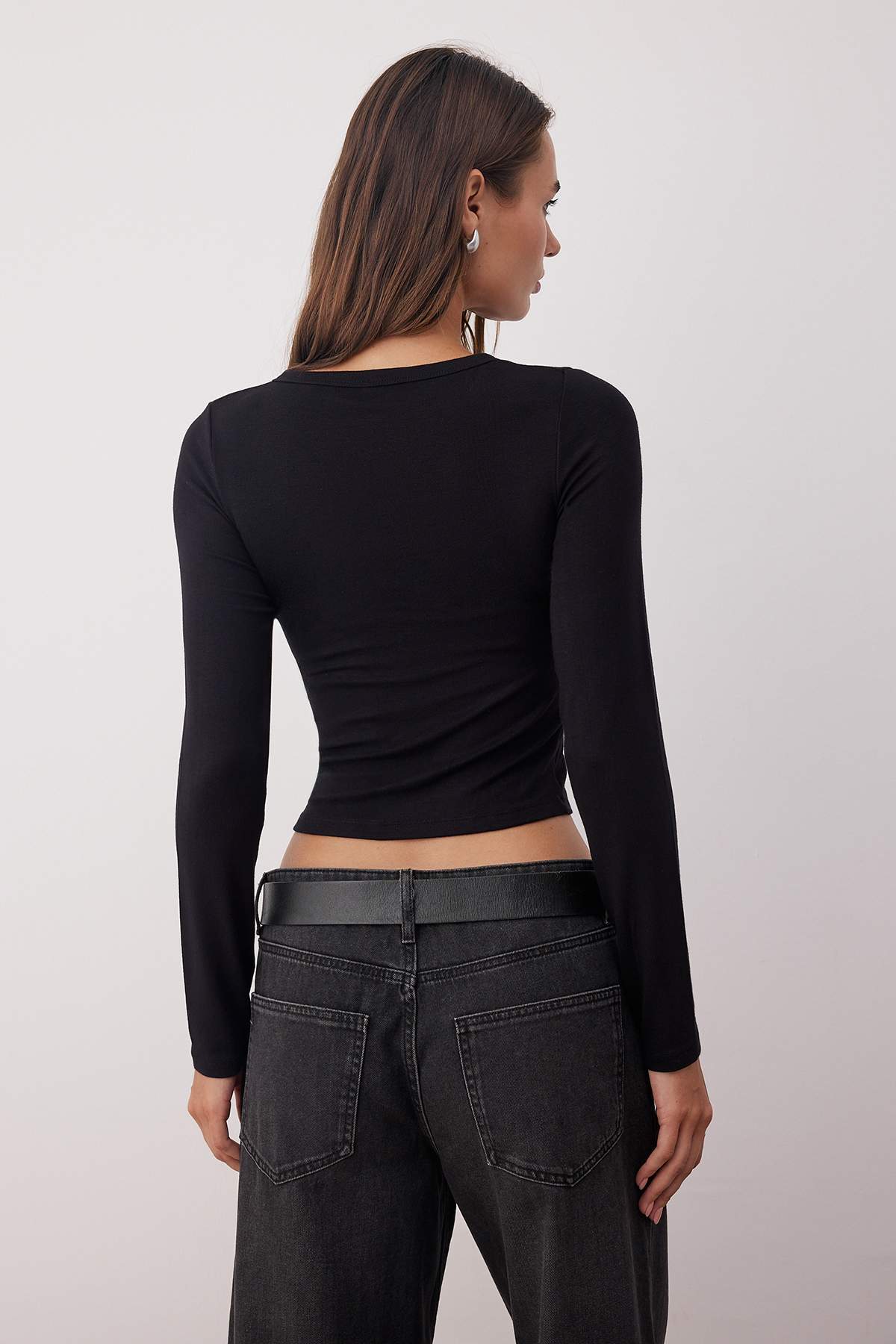 Trendyolmilla Kırmızı Önü Full Çıtçıtlı Fitted/Vücuda Oturan Örme Bluz TWOAW26BZ00193