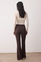 Trendyolmilla Siyah Flare İspanyol Paça Bootcut Dokuma Pantolon TOFAW19BB0581