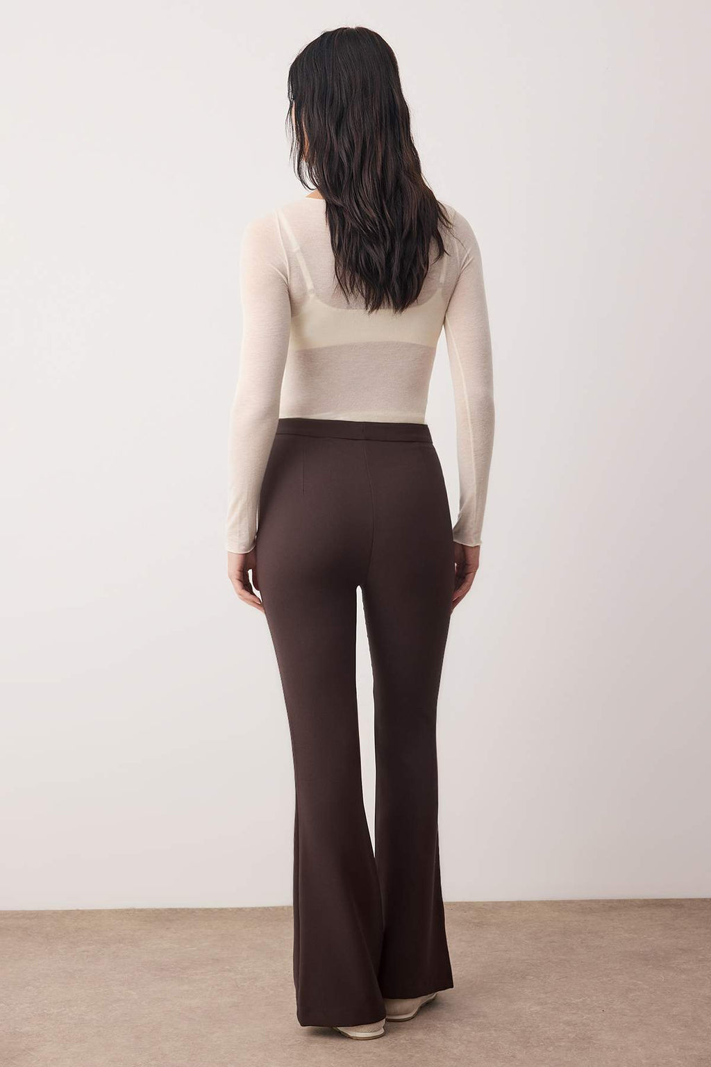Trendyolmilla Gri İspanyol Paça Flare Bootcut Dokuma Kumaş Pantolon TOFAW19BB0581
