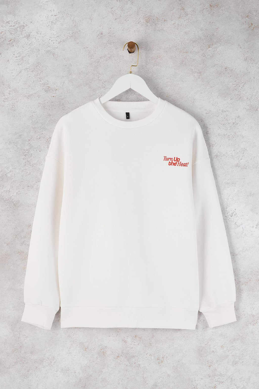 Teen Ekru Sırt Domates Baskılı Oversize/Geniş Kalıp Örme Sweatshirt TWOAW26SW00188