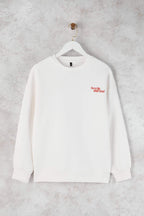 Teen Ekru Sırt Domates Baskılı Oversize/Geniş Kalıp Örme Sweatshirt TWOAW26SW00188