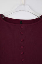 Trendyolmilla Siyah Düğme Detaylı Bisiklet Yaka Fitilli Esnek Regular Boy Örme Bluz TWOAW25BZ00030