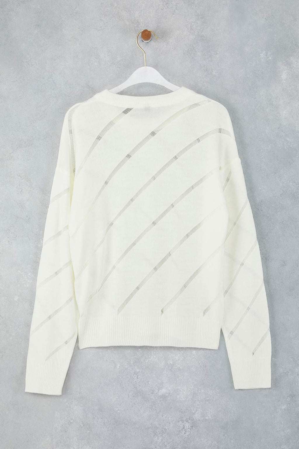 Trendyolmilla Ekru Ajurlu/Delikli Triko Kazak TWOAW24KZ00157