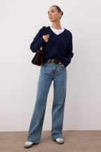 Mavi Kemerli Yüksek Bel Wide Leg Jeans TWOAW26JE00274