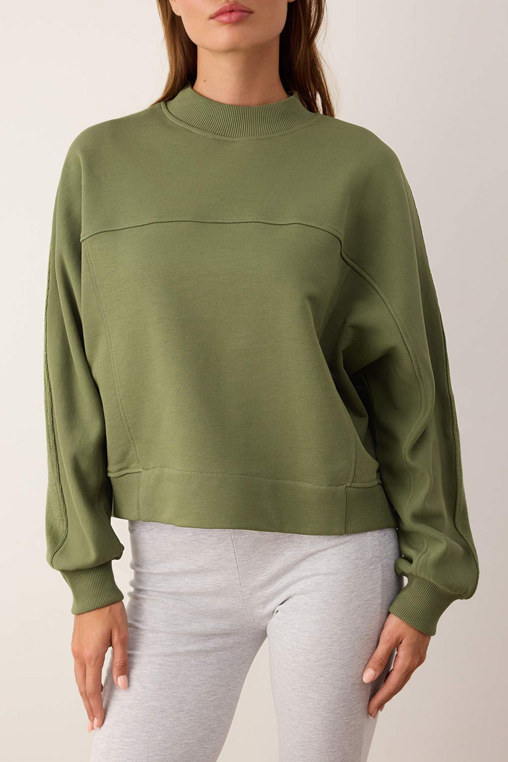 Trendyolmilla Mürdüm Premium Oversize/Geniş Kalıp Dik Yaka Kalın İçi Polarlı Örme Sweatshirt TWOAW26SW00205