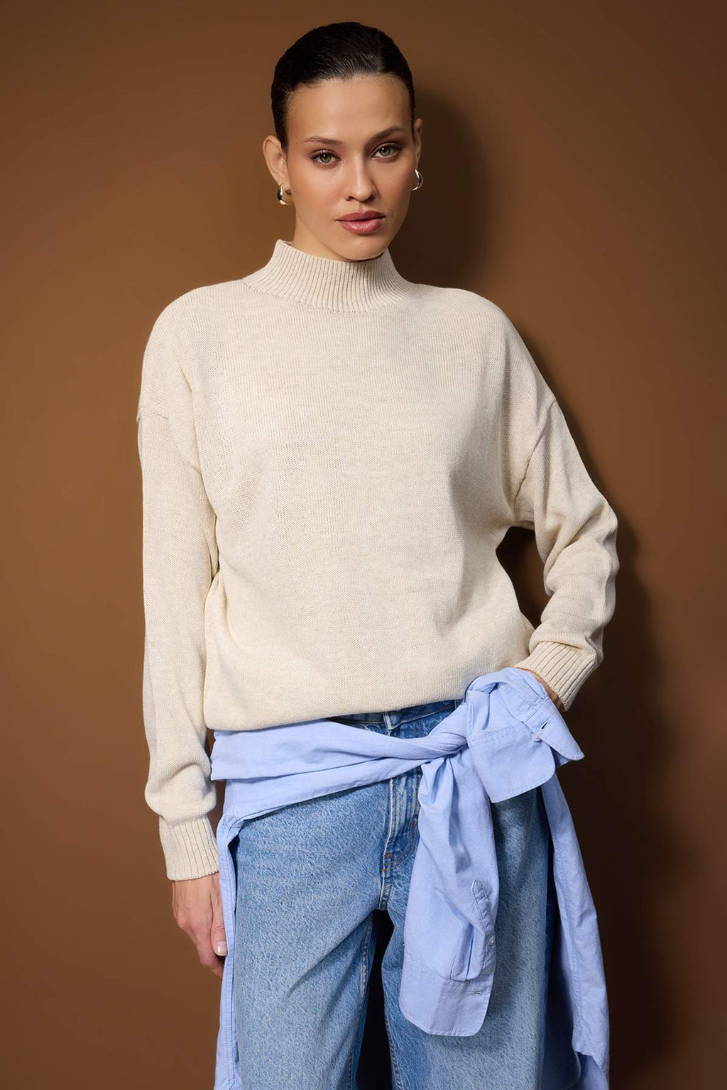 Trendyolmilla Siyah-Ekru Basic İkili Paket Triko Kazak TWOAW26KZ00232