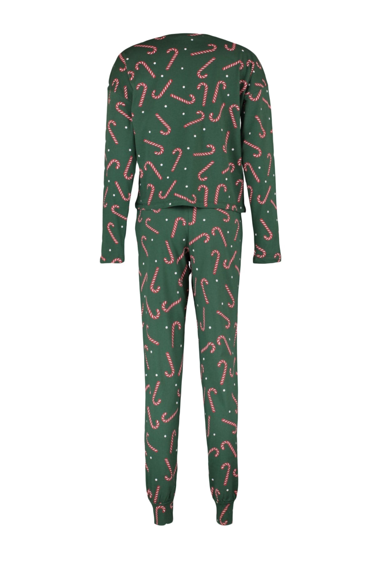 Trendyolmilla Bej %100 Pamuklu Yılbaşı Temalı Örme Pijama Takımı THMAW21PT0771