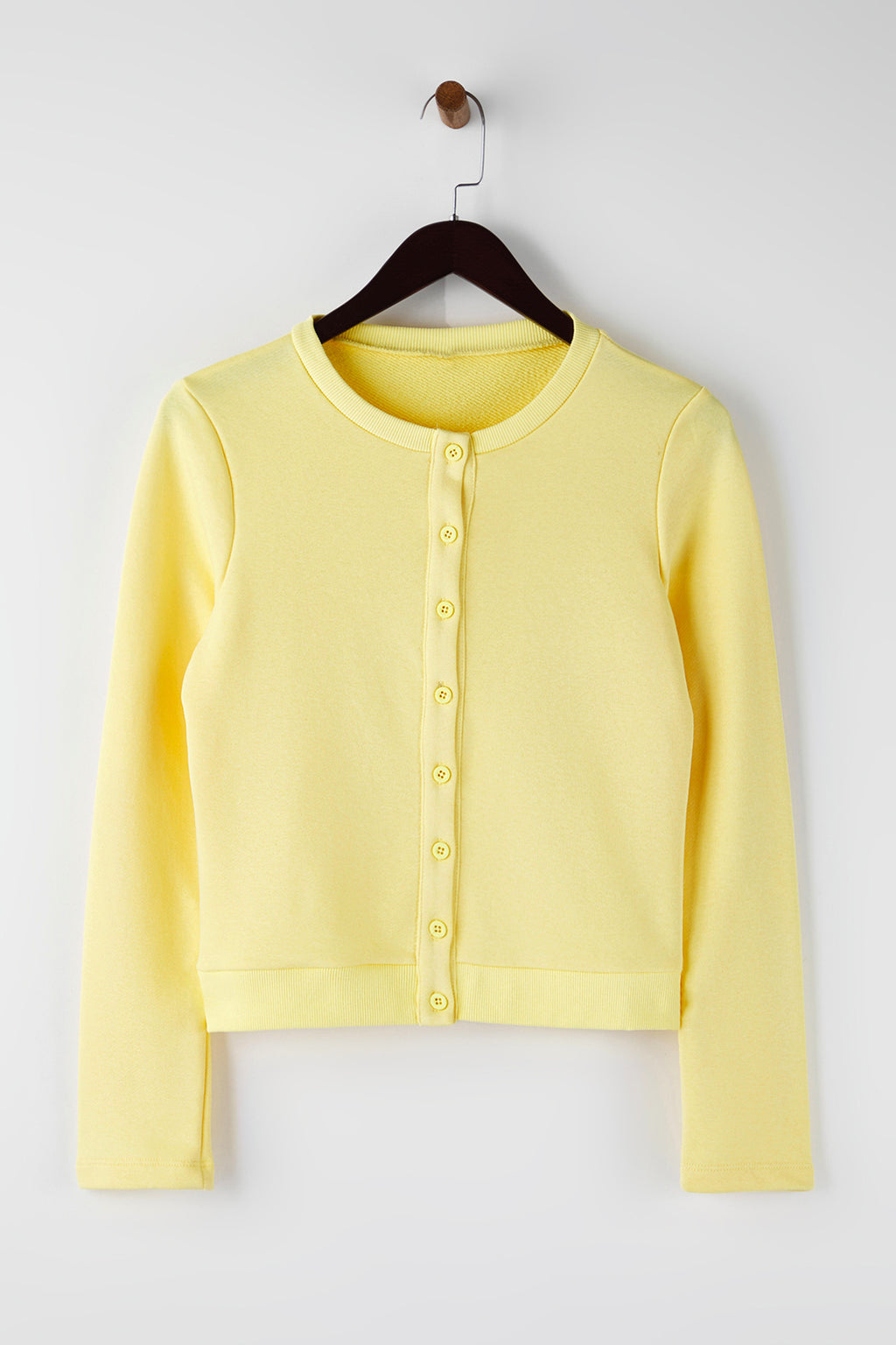Trendyolmilla Siyah Düğmeli Regular/Normal Kalıp Örme Sweatshirt TWOAW26SW00162