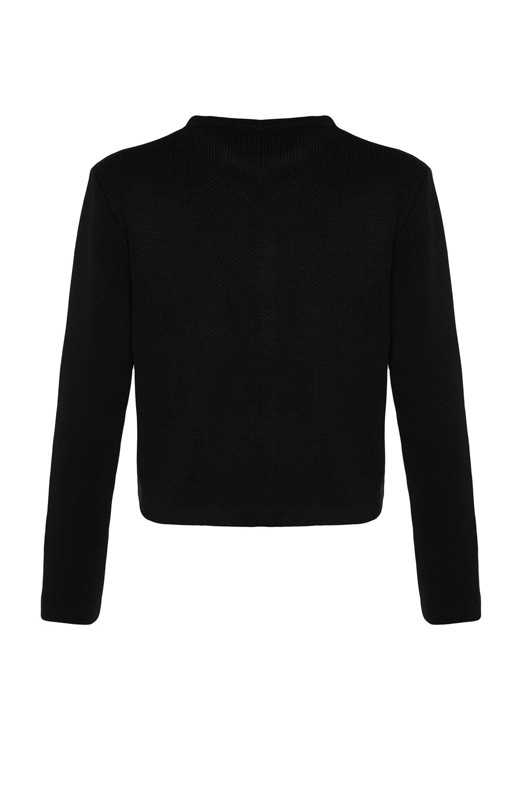 Trendyolmilla Siyah Basic Ceket Görünümlü Triko Hırka TWOAW24HI00090