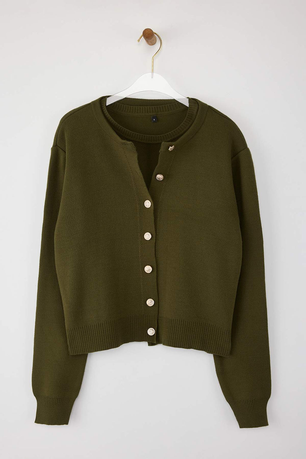 Trendyolmilla Haki Basic Hırka-Bluz Triko Hırka TWOAW25HI00216