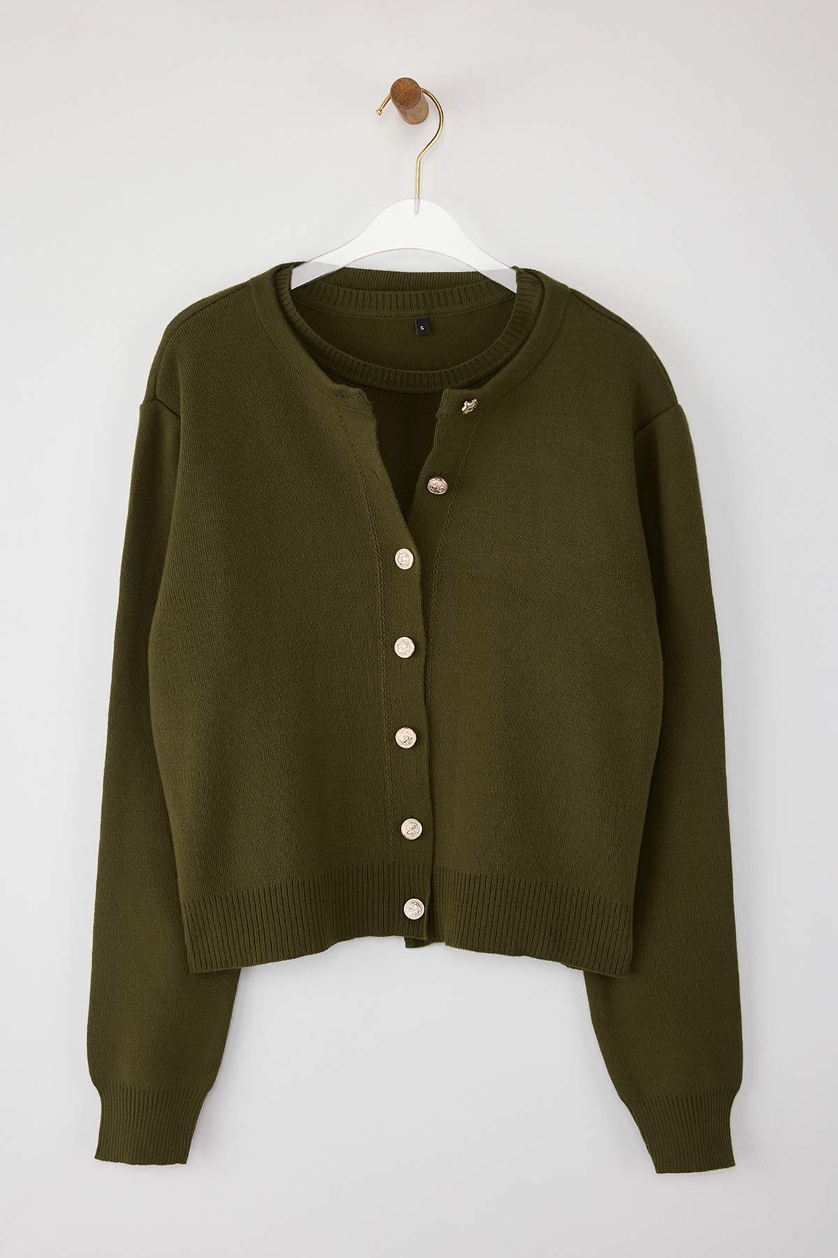 Trendyolmilla Haki Basic Hırka-Bluz Triko Hırka TWOAW25HI00216