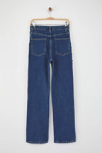 Özel Koleksiyon Mavi Kuşgözü Bağlama Detaylı Yüksek Bel Wide Leg Jeans TWOAW26JE00012