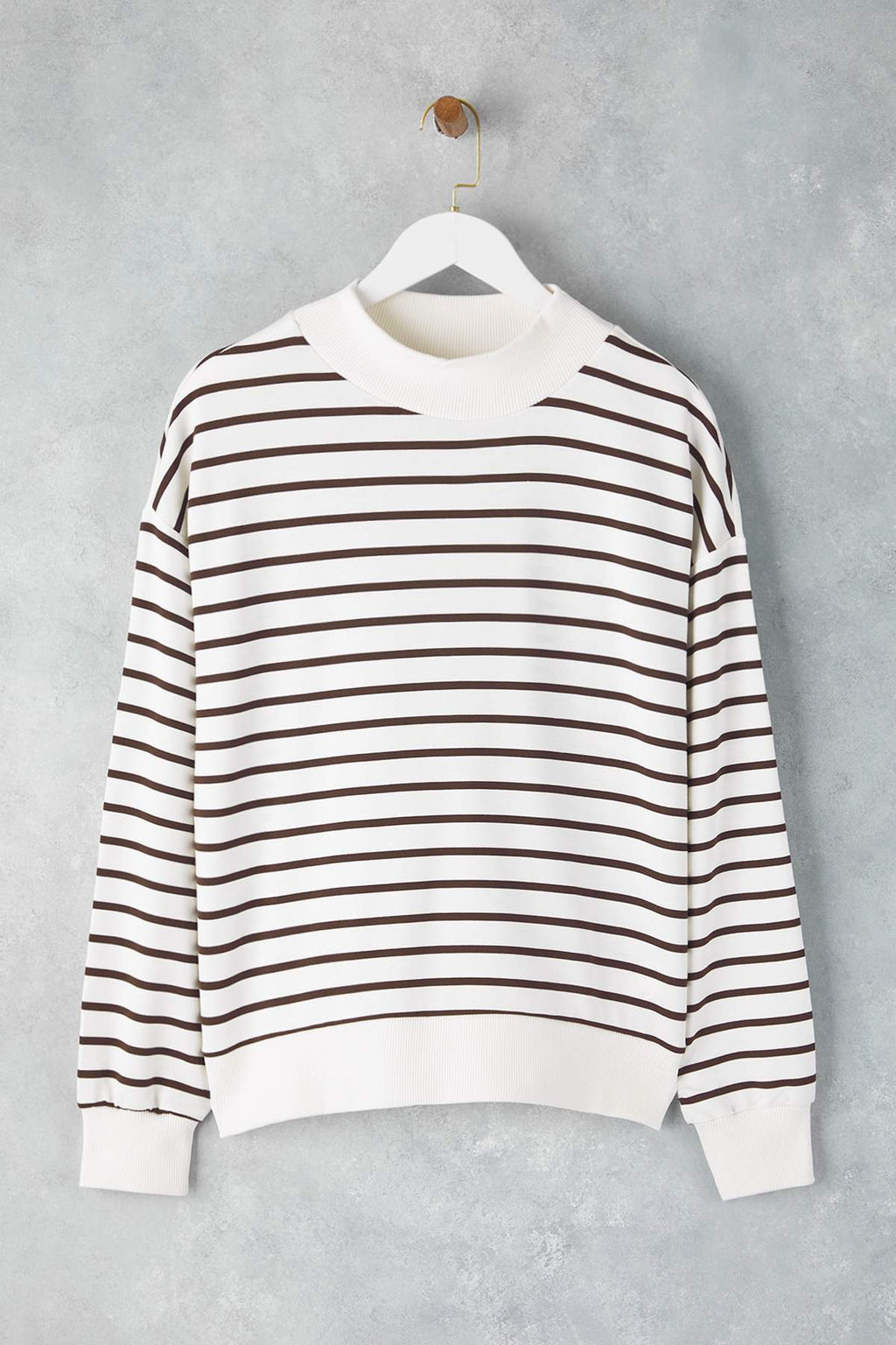 Trendyolmilla Zümrüt Yeşili Çizgili Oversize/Geniş Kalıp Örme Sweatshirt TWOAW26SW00102