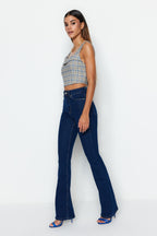 Trendyolmilla More Sustainable Açık Mavi Yüksek Bel Comfort/Esnek Flare İspanyol Paça Jeans TWOSS23JE00063