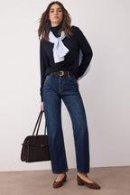 Trendyolmilla Açık Mavi Yüksek Bel Rahat Straight Düz Kesim Boru Paça Jeans TWOAW26JE00063