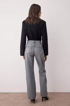 Gri Yüksek Bel Geniş Paça Wide Leg Palazzo %100 Pamuk Non-Stretch Jeans TWOAW26JE00066