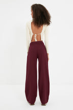 Trendyolmilla Vizon Wide Leg/Geniş Paça Pilili Dokuma Pantolon TWOAW22PL0475