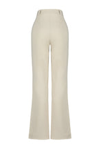Trendyolmilla Vizon Straight/Düz Kesim Yüksek Bel Nervür Dikişli Dokuma Pantolon TWOSS21PL0093