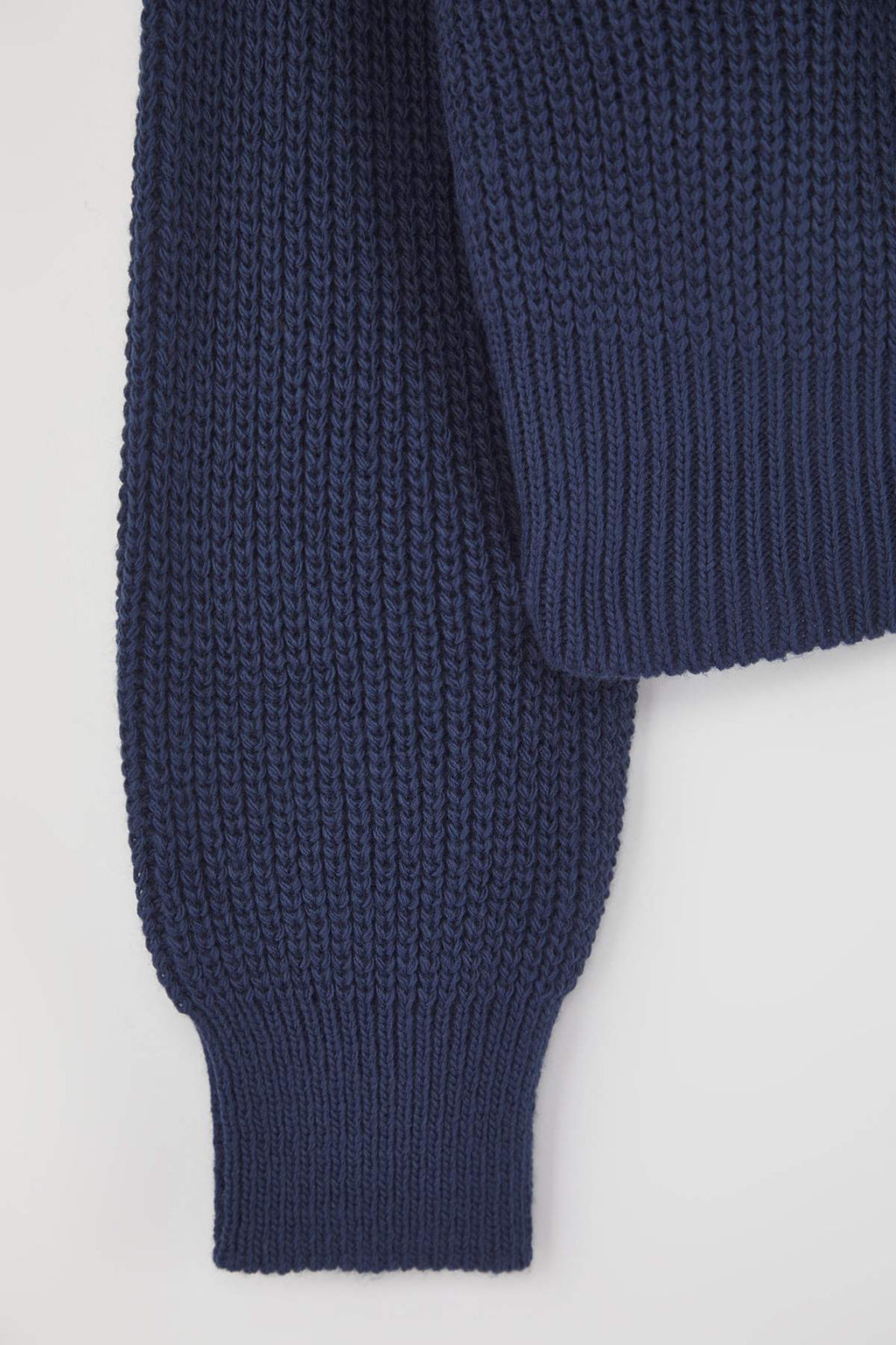 Trendyolmilla Indigo Geniş Kalıp Bomber Yaka Fermuarlı Triko Hırka TWOAW24HI00153
