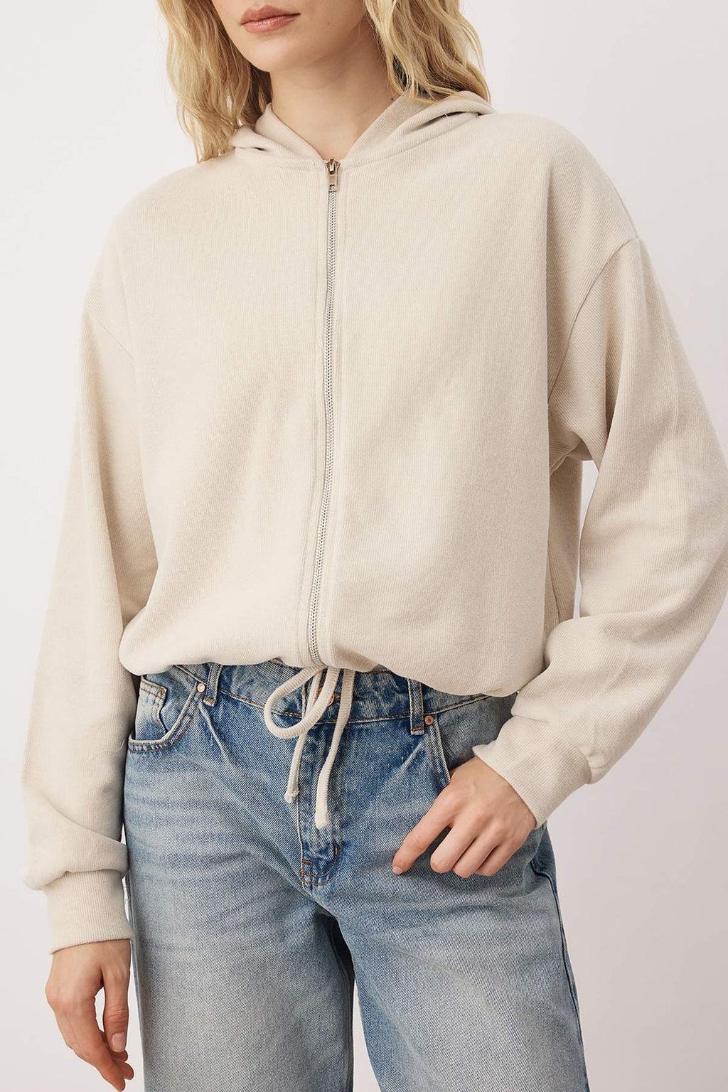 Trendyolmilla Taş Selanik/Triko Görünümlü Oversize/Geniş Kalıp Örme Sweatshirt TWOAW26SW00069