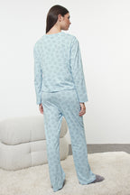 Trendyolmilla Bordo %100 Pamuklu Ayıcıklı Örme Pijama Takımı THMAW25PT00131