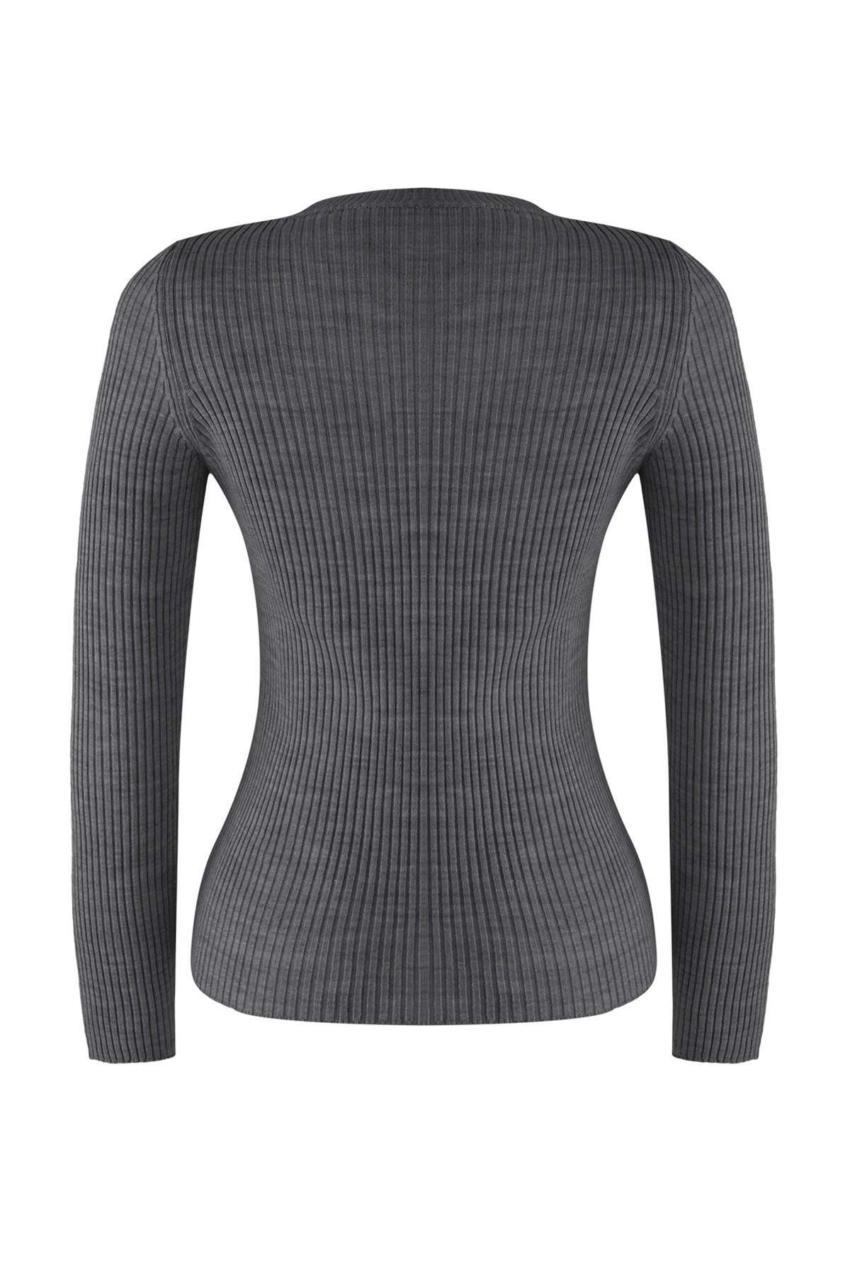Trendyolmilla Antrasit-Bej İkili Paket Triko Kazak TWOAW22KZ1766
