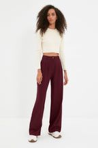Trendyolmilla Vizon Wide Leg/Geniş Paça Pilili Dokuma Pantolon TWOAW22PL0475