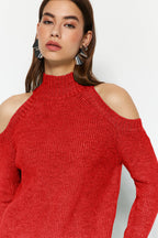 Trendyolmilla Lacivert Simli Pencere/Cut Out Detaylı Triko Kazak TWOAW20XS0006