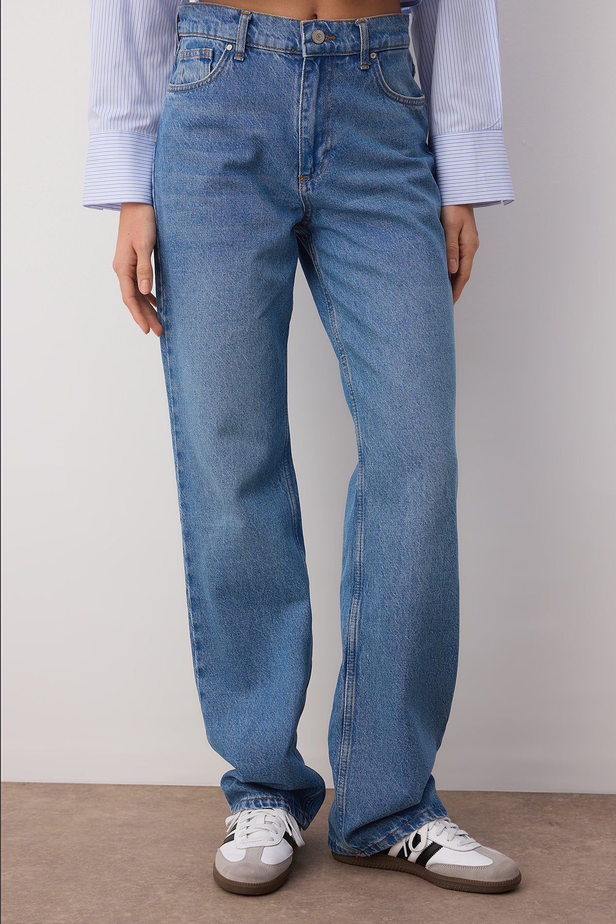 Mavi Düşük Bel Wide Leg Geniş Paça %100 Pamuk Non-Stretch Jeans TWOAW23JE00566