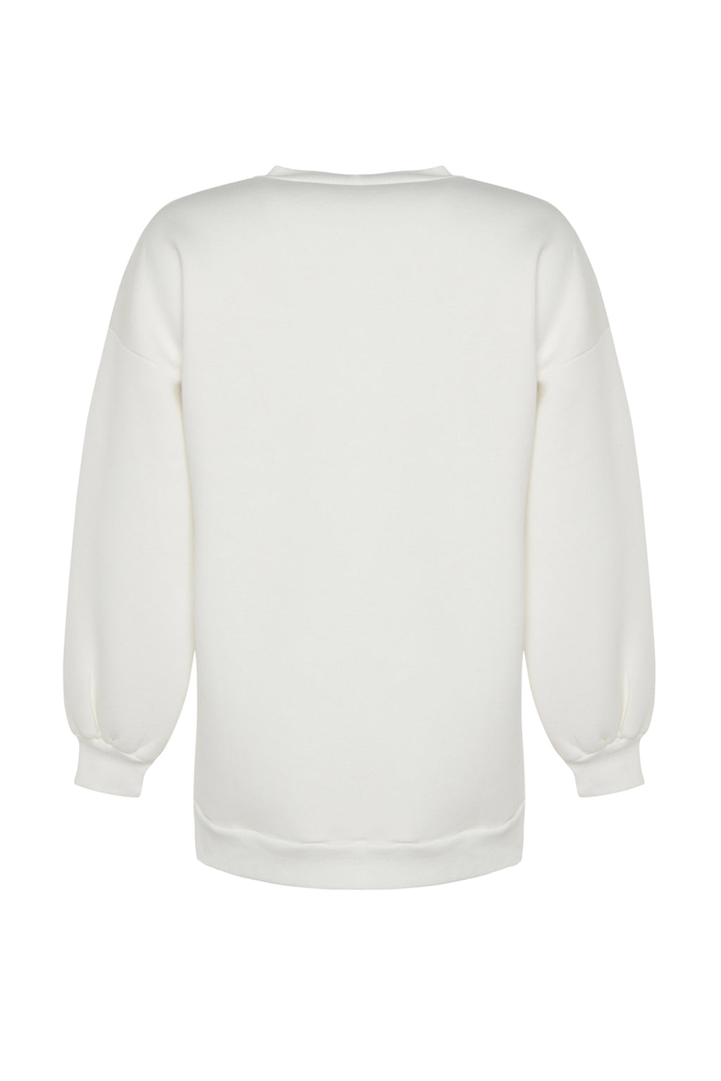 Trendyolmilla Siyah Oversize/Geniş Kalıp Yırtmaç Detaylı Kalın İçi Polarlı Örme Sweatshirt TWOAW23SW00195