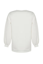 Trendyolmilla Siyah Oversize/Geniş Kalıp Yırtmaç Detaylı Kalın İçi Polarlı Örme Sweatshirt TWOAW23SW00195
