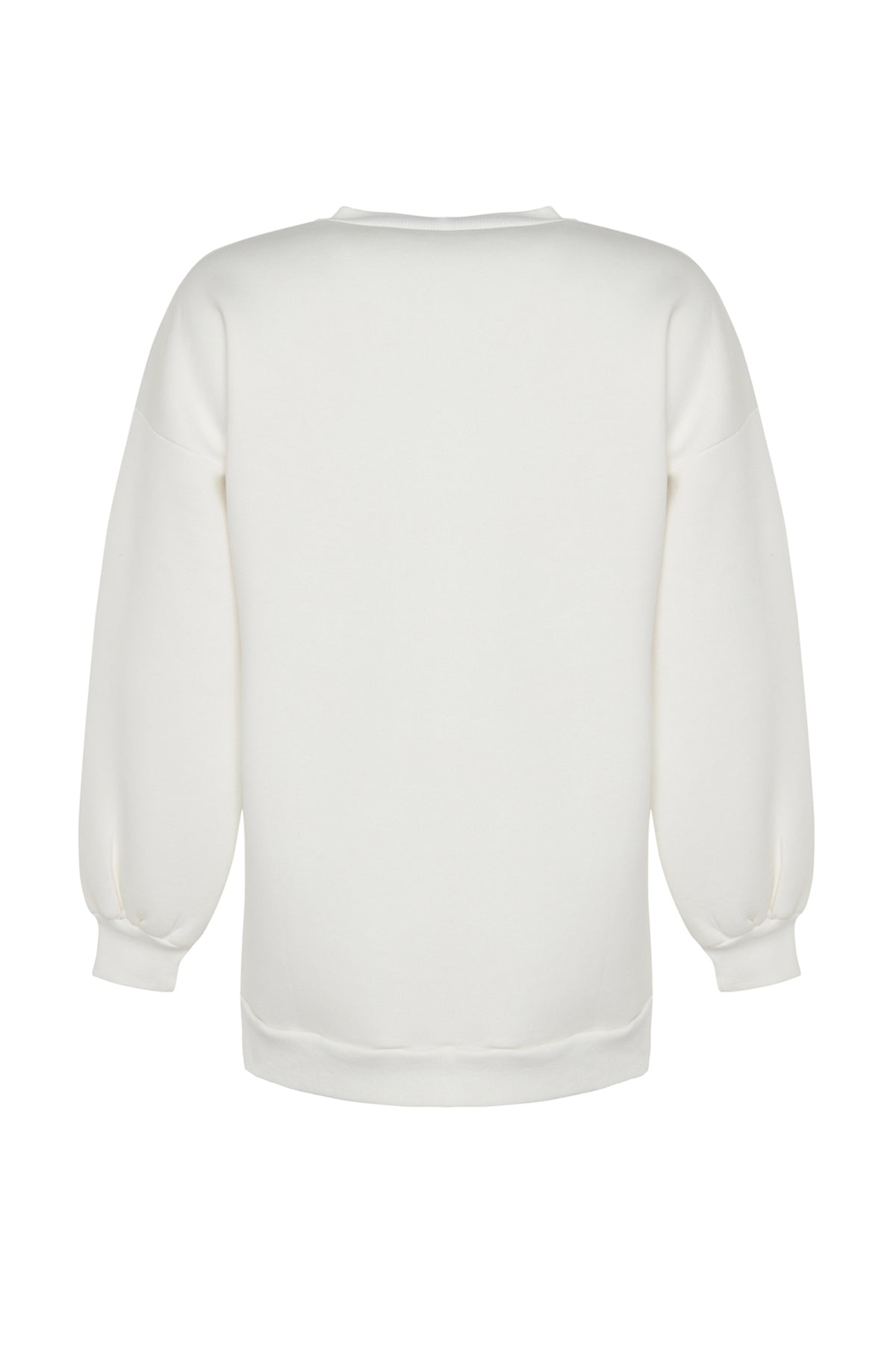 Trendyolmilla Siyah Oversize/Geniş Kalıp Yırtmaç Detaylı Kalın İçi Polarlı Örme Sweatshirt TWOAW23SW00195