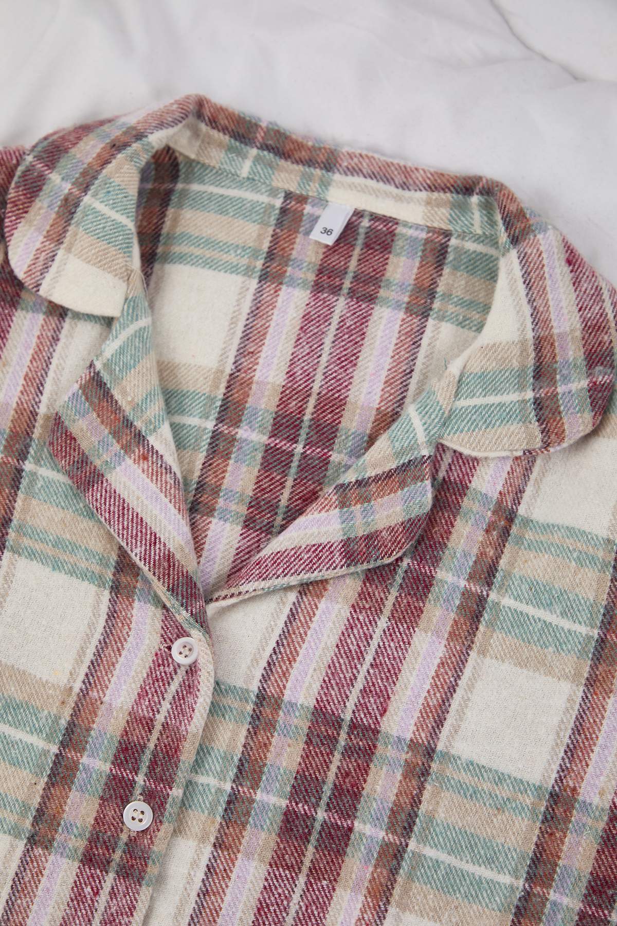 Trendyolmilla Çok Renkli Pamuklu Ekoseli Kışlık Kalın Flanel Dokuma Pijama Takımı THMAW26PT00175