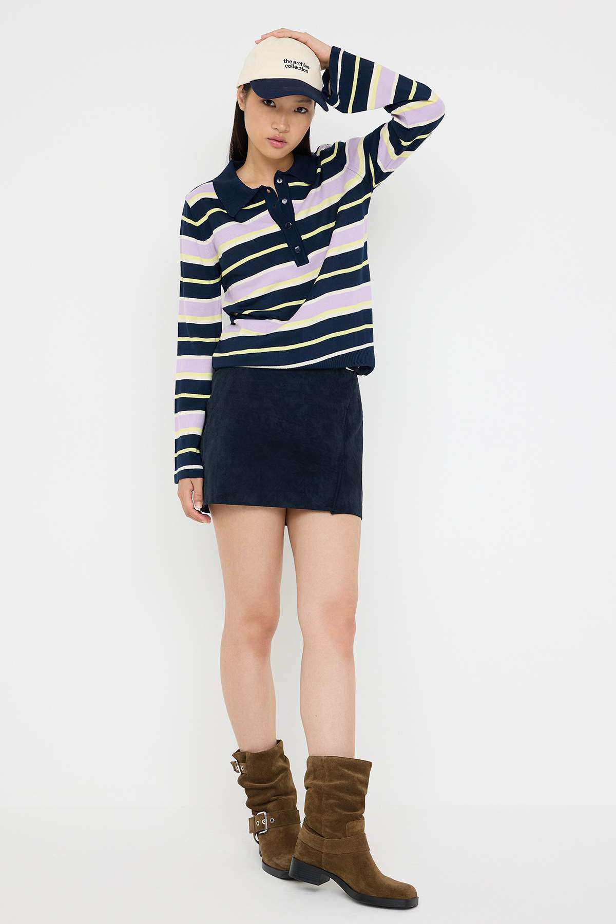 Trendyolmilla Teen Siyah*001 Polo Yaka Düz Triko Kazak TWOAW26KZ00121