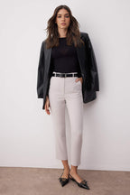 Trendyolmilla Siyah Basic Cigarette Dar Paça Dokuma Kumaş Pantolon TWOSS19ST0038