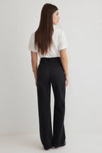 Siyah Yüksek Bel Wide Leg Geniş Paça %100 Pamuk Non-Stretch Jeans TWOSS25JE00060