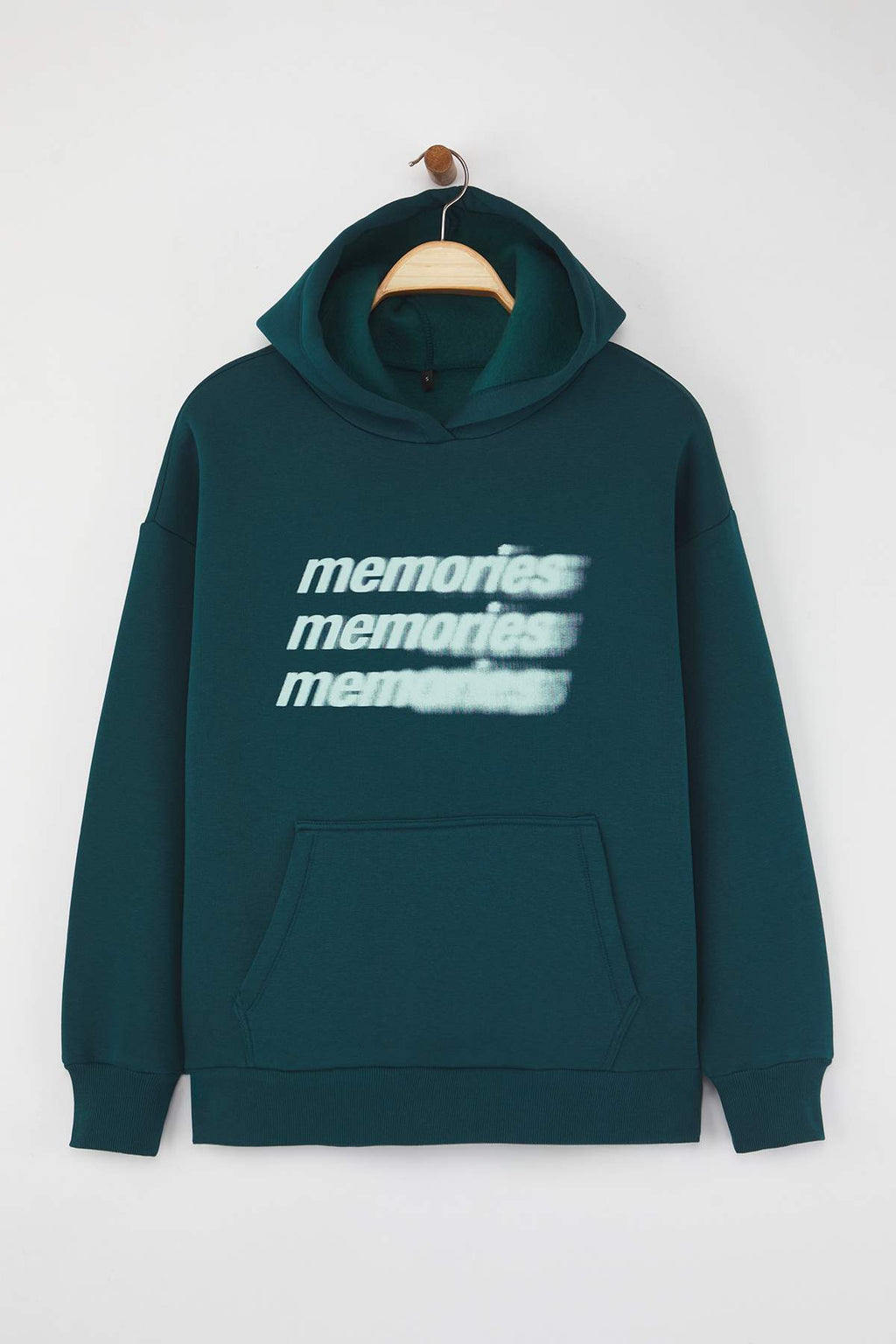 Petrol Teen Oversize/Geniş Kalıp Slogan Baskılı Kalın İçi Polarlı Örme Sweatshirt TWOAW26SW00125