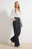 Koyu Mavi Dikiş Detaylı Yüksek Bel Ekstra Esnek Wide Leg Jeans TWOSS26JE00053