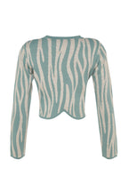 Mint Crop Zebra Desenli Renk Bloklu Triko Kazak TWOAW24KZ00694