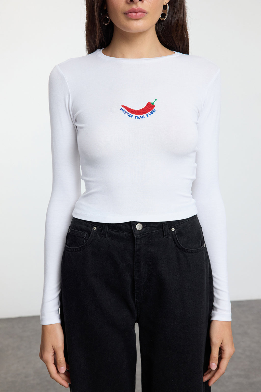 Trendyolmilla Açık Pembe Premium Viskon Bisiklet Yaka Crop Esnek Örme Bluz TWOAW24BZ00116