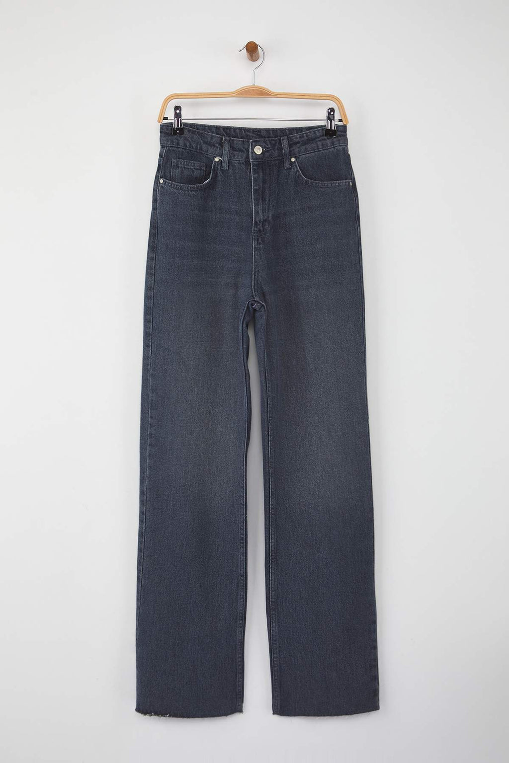 Mavi-Gri Yüksek Bel Geniş Paça Wide Leg Jeans TWOAW26JE00113