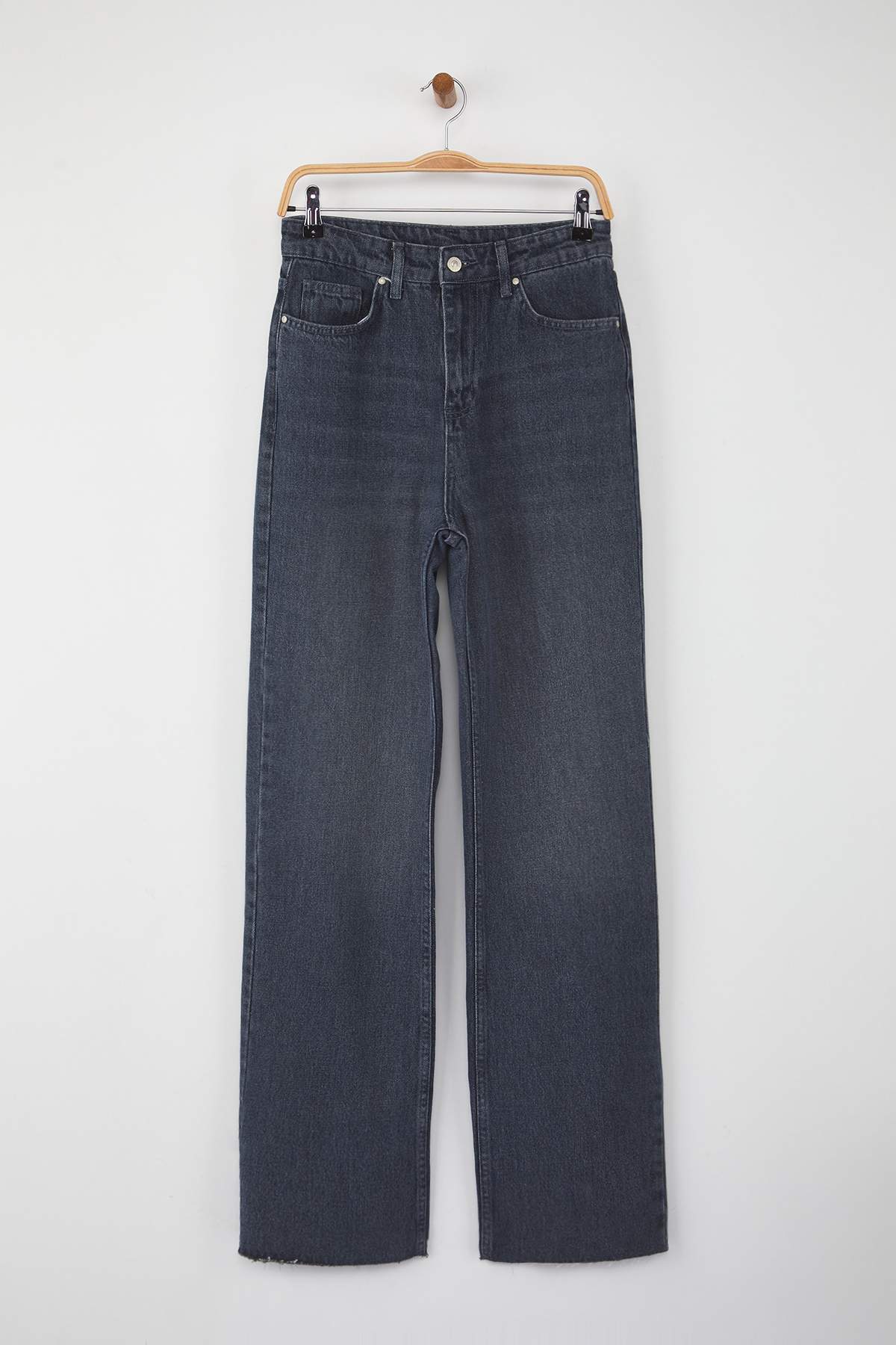 Mavi-Gri Yüksek Bel Geniş Paça Wide Leg Jeans TWOAW26JE00113