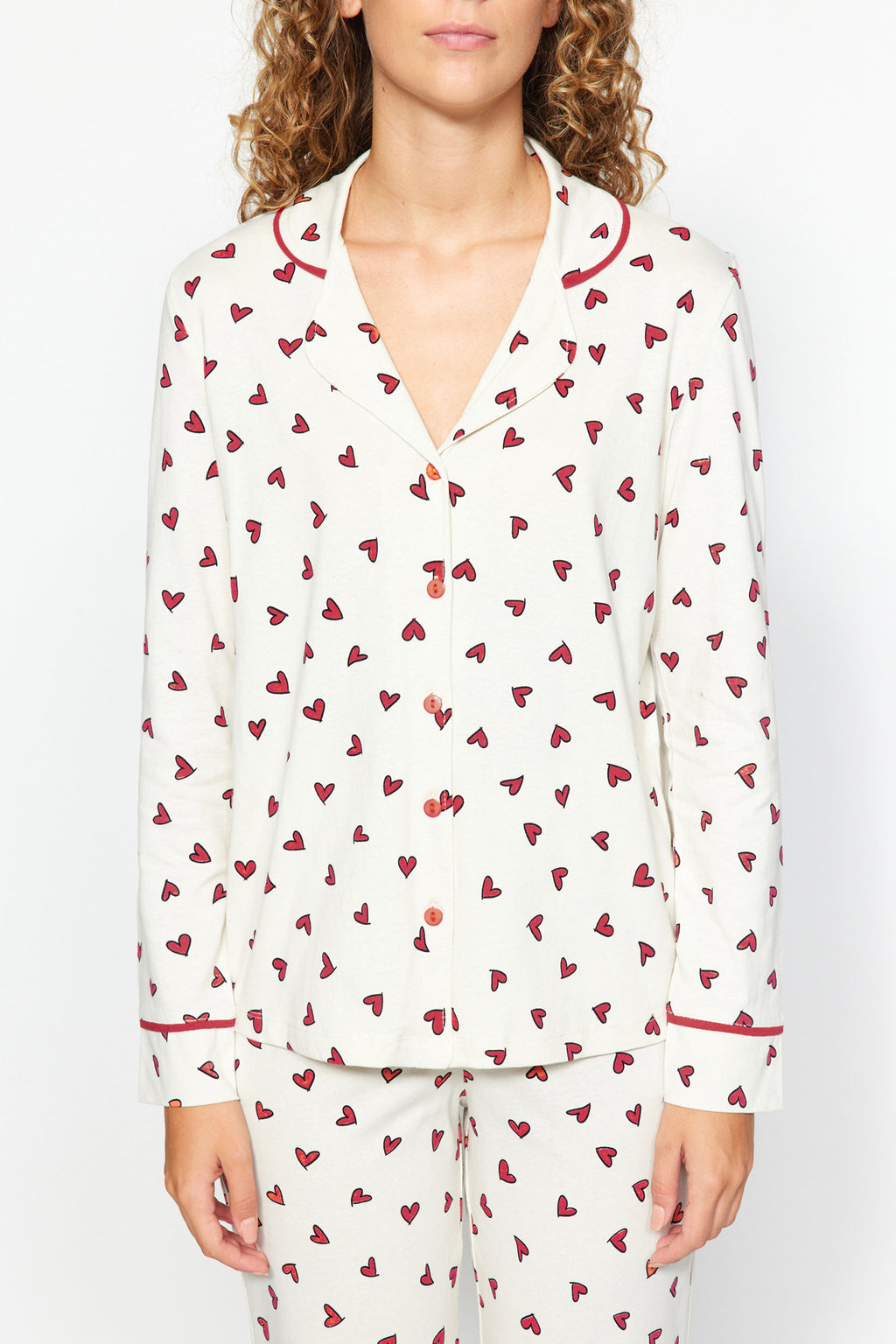 Trendyolmilla Bej %100 Pamuklu Kalpli Biyeli Örme Pijama Takımı THMAW24PT00103
