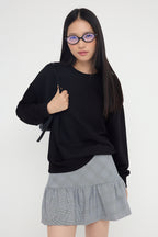 Trendyolmilla Zümrüt Yeşili Oversize/Bol Kesim Bisiklet Yaka Kalın Şardonsuz Örme Sweatshirt TWOAW26SW00029