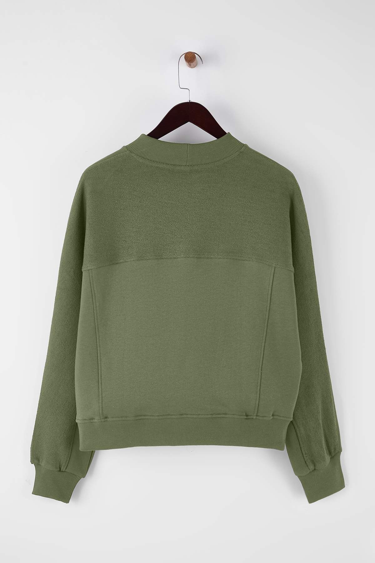 Trendyolmilla Mürdüm Premium Oversize/Geniş Kalıp Dik Yaka Kalın İçi Polarlı Örme Sweatshirt TWOAW26SW00205
