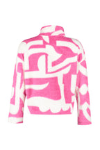 Fuşya Kalın Polar Desenli Fermuarlı Dik Yaka Uzun Kol Örme Sweatshirt TWOAW24SW00045