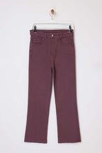Trendyolmilla Vişne Paça Kesikli Yüksek Bel Orta Esnek Crop Flare Jeans TWOSS26JE00001
