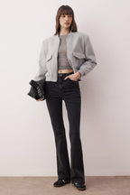 Trendyolmilla Antrasit Yüksek Bel Comfort/Esnek Flare Jeans TWOAW25JE00096