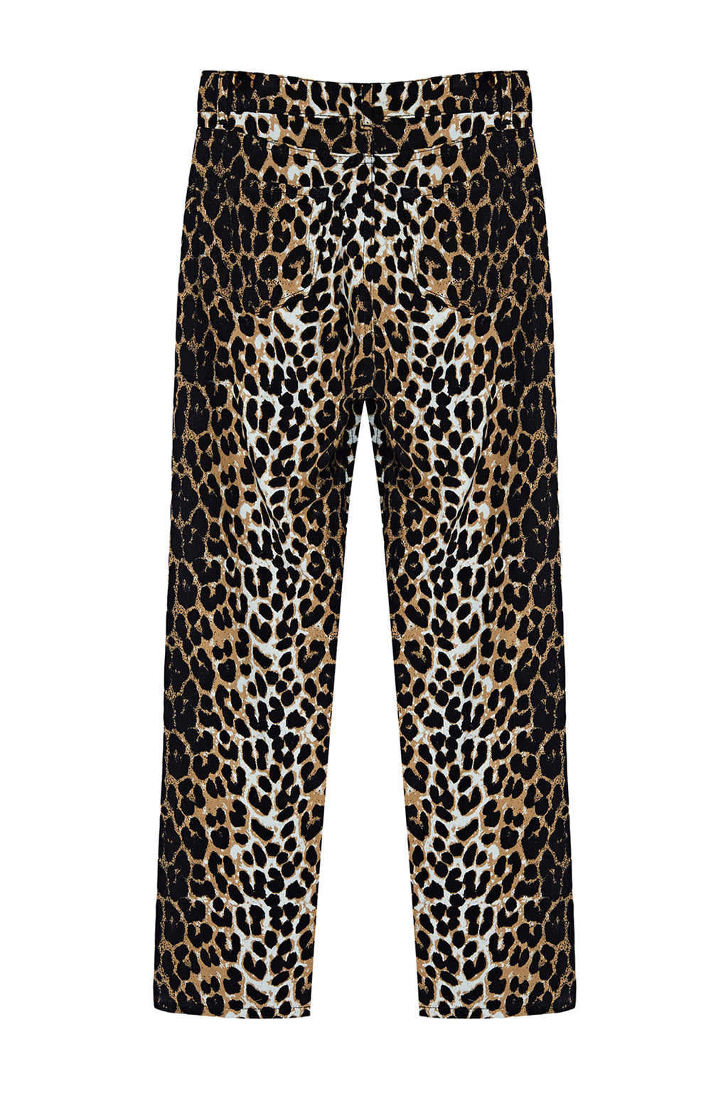 Kahverengi Leopar Desenli Straight/Düz Kesim Dokuma Pantolon TWOSS24PL00170