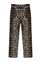 Kahverengi Leopar Desenli Straight/Düz Kesim Dokuma Pantolon TWOSS24PL00170